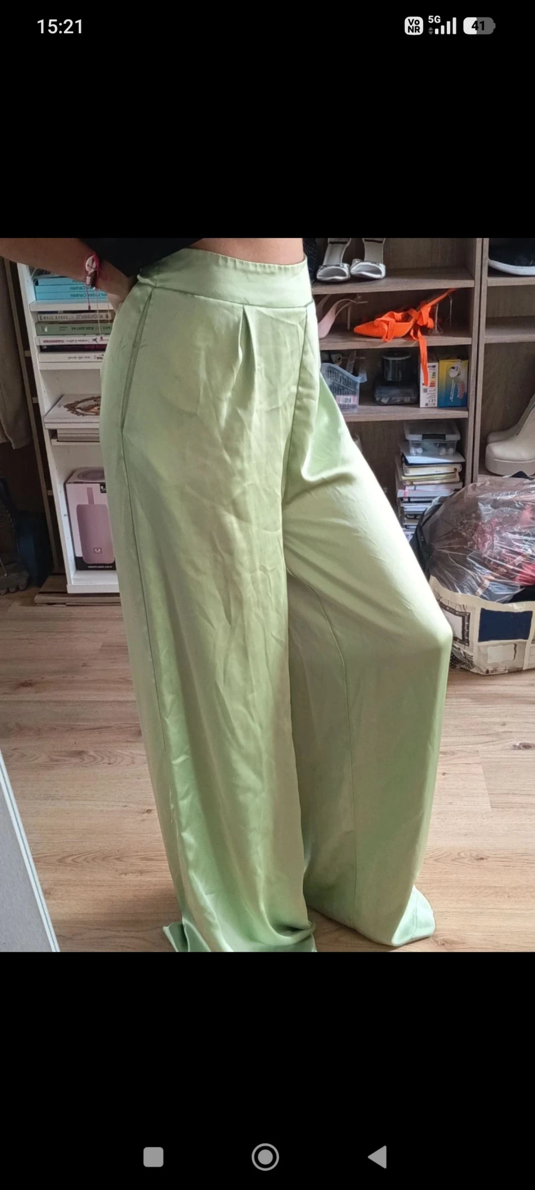 Calça de cetim verde – photo 3